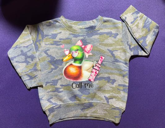 Call Me! Camo Kids Crewneck Sweatshirt