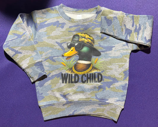 Wild Child! Camo Crewneck Sweatshirt